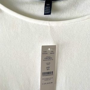 White House Black Market - white cotton long sleeve tee shirt